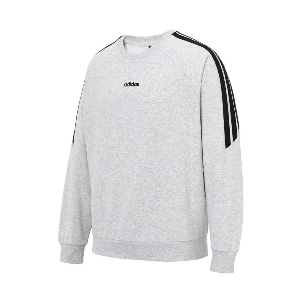 Adidas Pohodlná Módní Pruhovaná Všestranná Mikina s Dlouhým Rukávem Unisex Mikina Světle Šedá KA2564