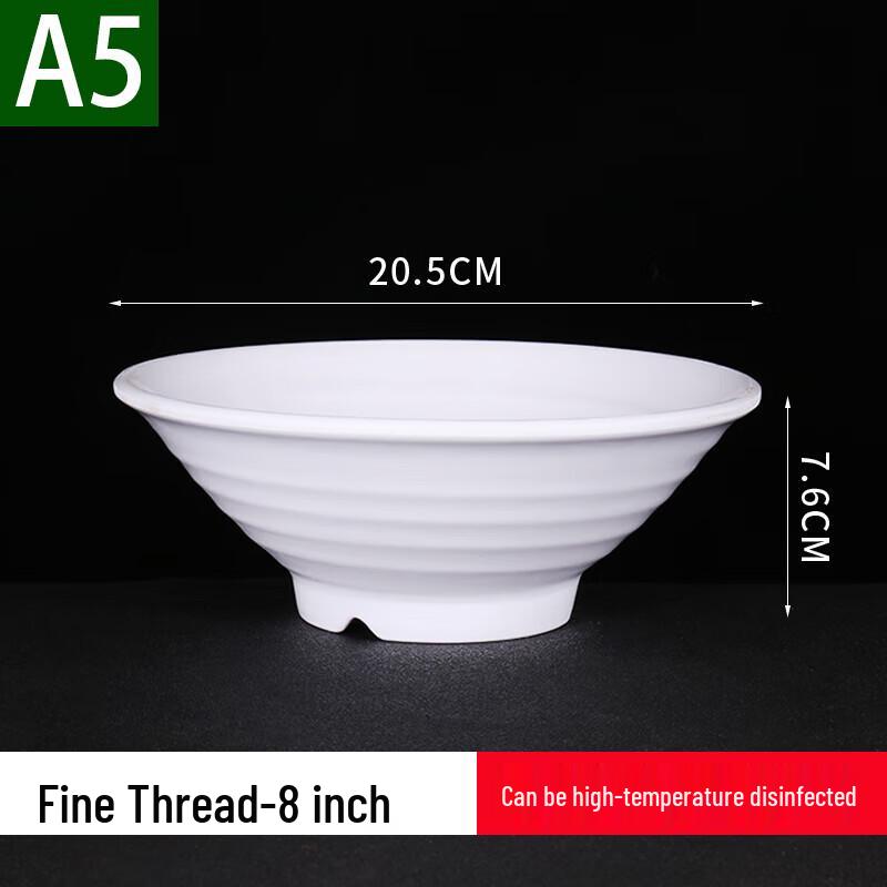 Ru Han Melamine 8-inch Ramen Noodle Soup Bowl Set (10-Pack)