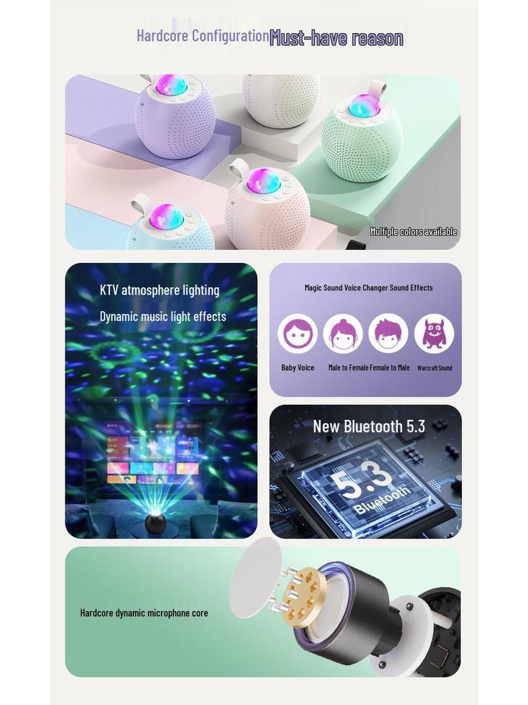 Z1 All-in-One Wireless Bluetooth Speaker Microphone with LED Lights