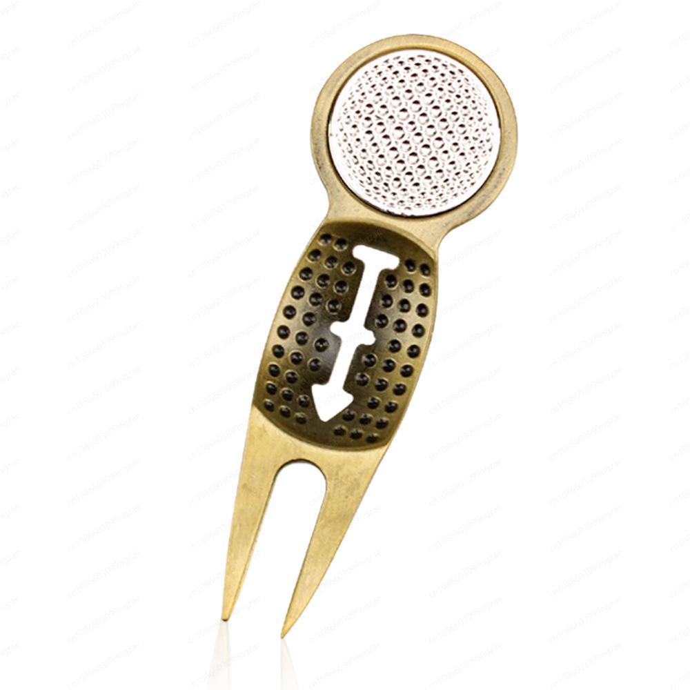 Hot Sale Magnetic Golf Divot Tool, Ball Marker Fork with Mark for Green Repair, Golf Accessory