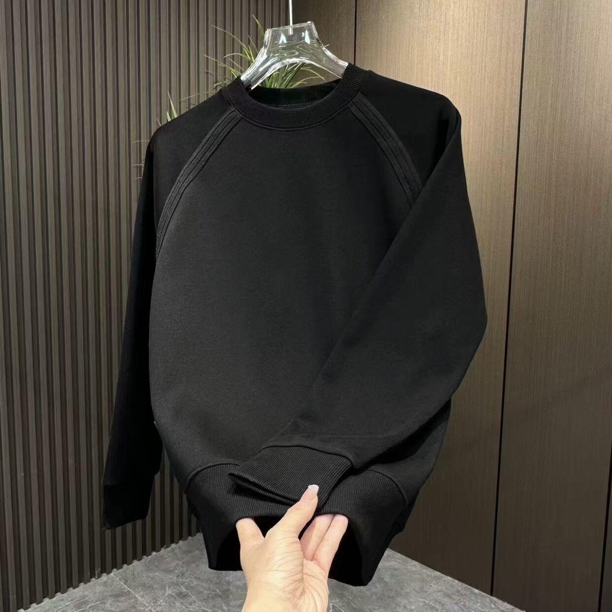 2026 Autumn New Versatile Comfortable Daily Simple Trend Men s Fashion Sweater Comfortable and Simple M чёрный