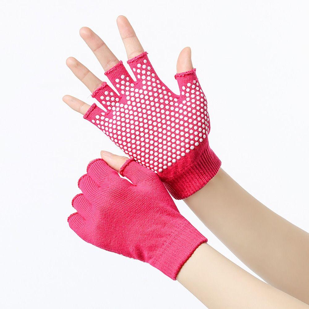 1Pair Women Men Half-finger Gloves Indoor Dance Fitness Training Open-fingered Gloves Yoga Gloves