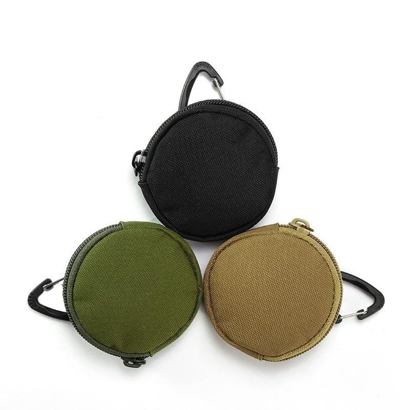 Sports And Outdoor Tactical Earphone Case Hanging Bag Key Case Round Mini Coin Purse Simple And Fashionable Storage