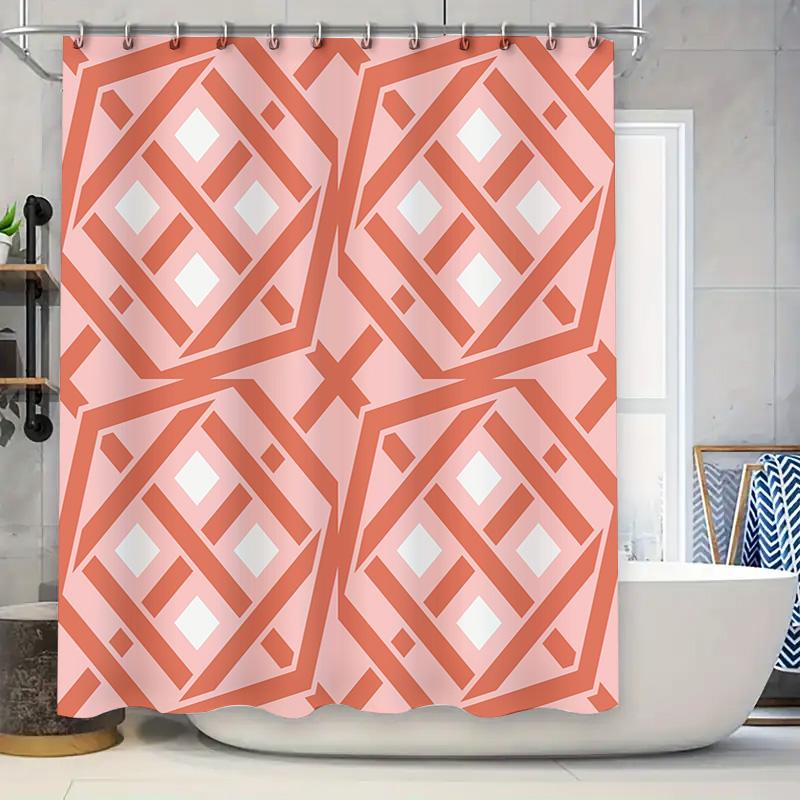 

Vibrant Watercolor Shower Curtain For Bathroom Decor Pink Cream Stripes Pattern Fabric Waterproof Washable Home Decoration In Bl W60H190(CM)-1 Pcs