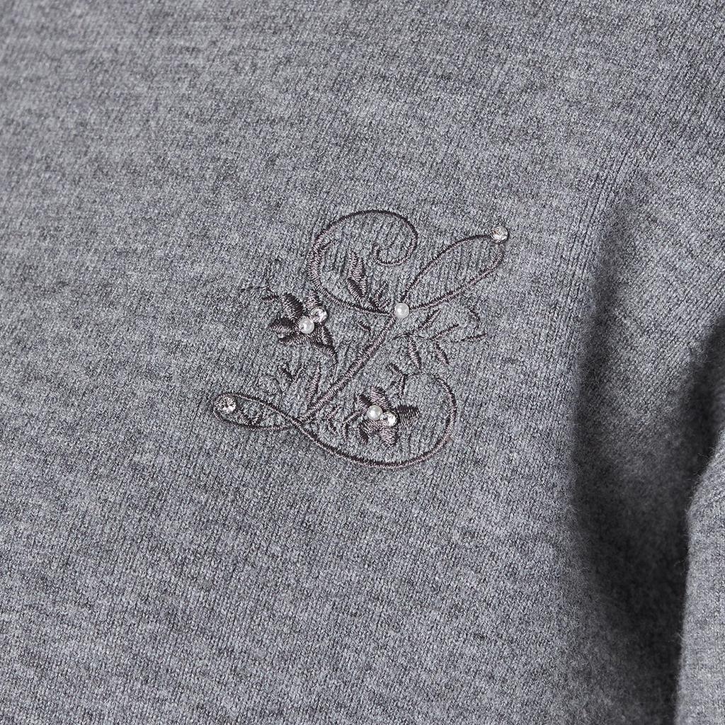 Laisse Passe Cropped Knit Pullover Gray Women's Sweater,