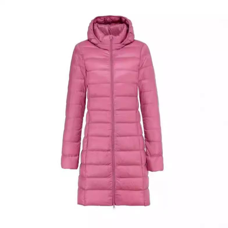Autumn and Winter New Light Down Jacket Women's Medium and Long Light Jacket Removal Cap