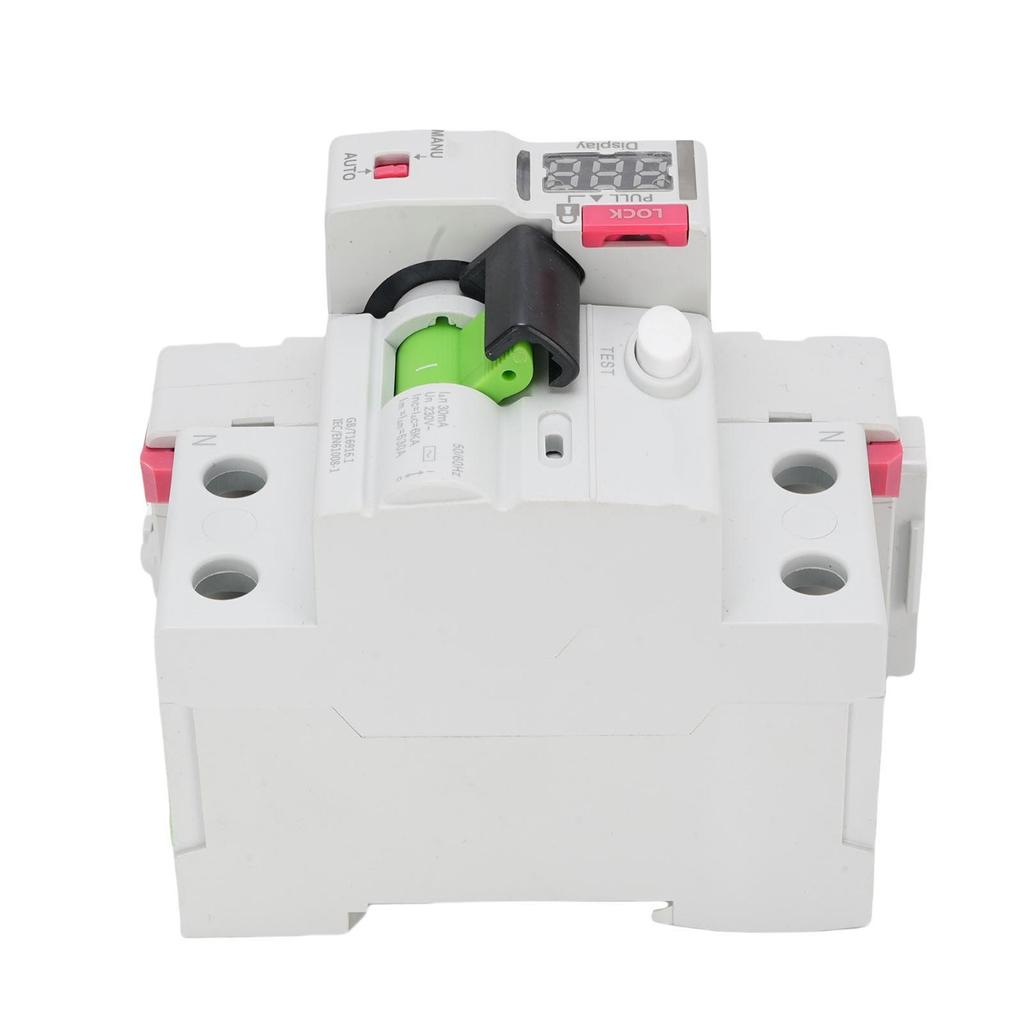 RCCB Rest Current Earth Leakage Circuit Breaker 2P RCD Type A with Digital Display Automatic Reset 63A
