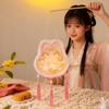 Traditional Embroidered Floral Lantern - Children's Glowing Rabbit Hanfu Palace Prop for Mid-Autumn and Lantern Festivals