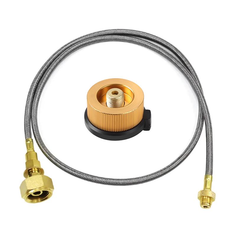 Outdoor Camping Gas Stove Propane Refill Adapter Tank Coupler Adaptor with Flat Air Connector Female Port