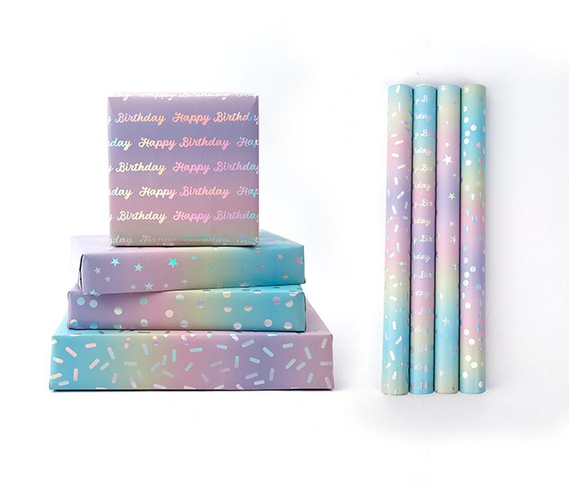 Valentine's & Birthday Laser-Printed Aluminum Foil Large Gift Wrap Paper