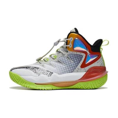 Li Ning Youth Pioneer Team 3.0 V2 Soporte de Estabilidad Antideslizante Rebote Zapatillas de Baloncesto de Caña Media Niños zapatillas de baloncesto Blanco YKBT072-5