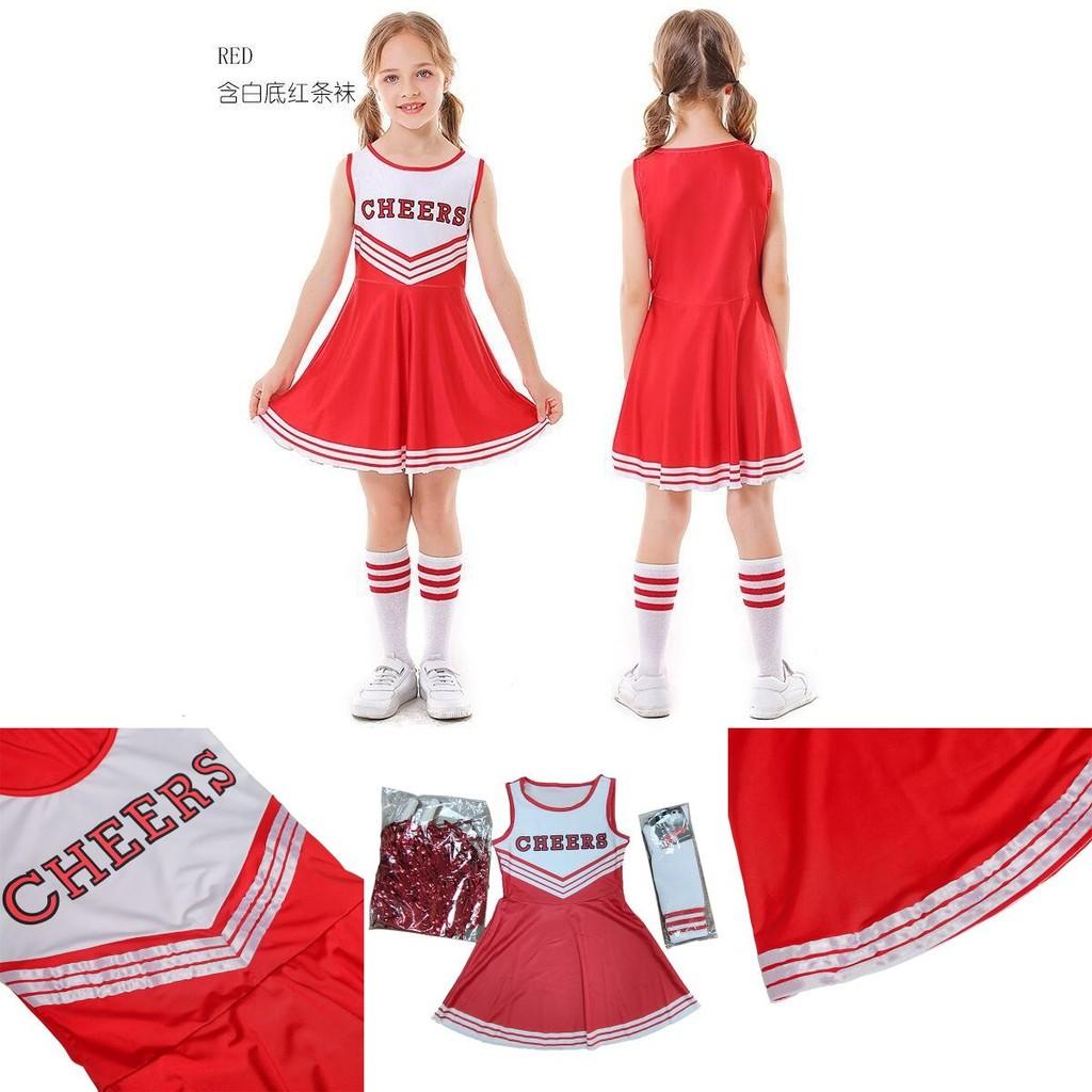 Lala Cheerleader Kleider Set Mit Blumen Socken Damen Fußball Baby Kostüm Tanzkleidung