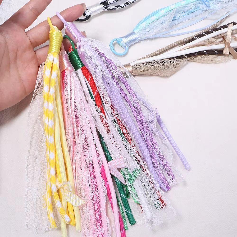 2Pcs Colorful Design Braided Keychain Multi-Purpose Phone Chain Decoration For DIY Craft