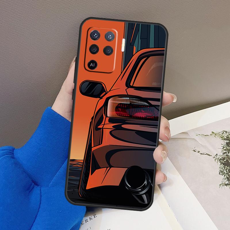 JDM Tokyo Drift Sports Car For OPPO Find X3 X5 Pro A9 A5 A31 2020 A15 A16 A52 A72 A1K A83 A91 A54 A74 A94 A53S Case