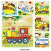 Wooden 3D Jigsaw Puzzle - Educational Birthday Gift for Kids with Six-sided Painting Blocks
