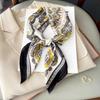 Three-dimensional Letter Printing New Small Square Scarf Accessories Silk Scarf Career Dress Neckerchief Versatile Silk Scarf