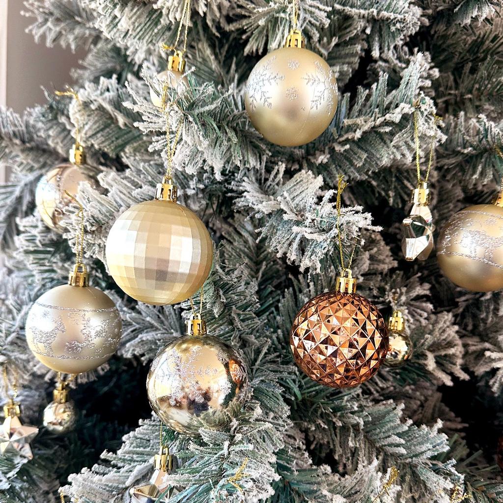 Christmas Tree Ornaments: Painted Irregular Paper Box Set of Colored Balls