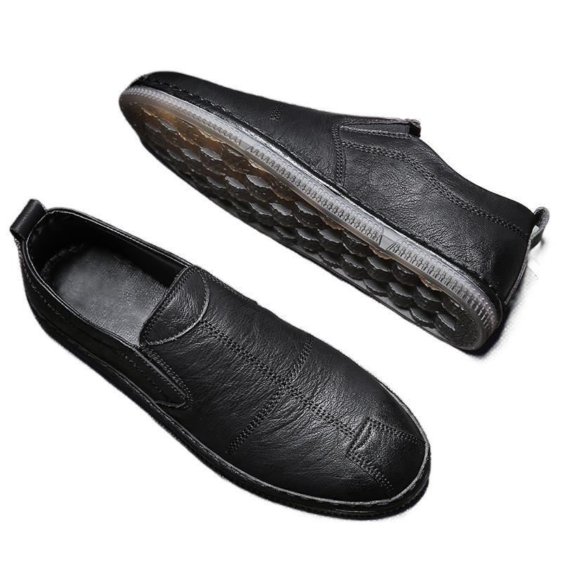 Casual leather shoes business soft sole British style beef tendon sole tide shoes autumn lazy shoes Doudou shoes