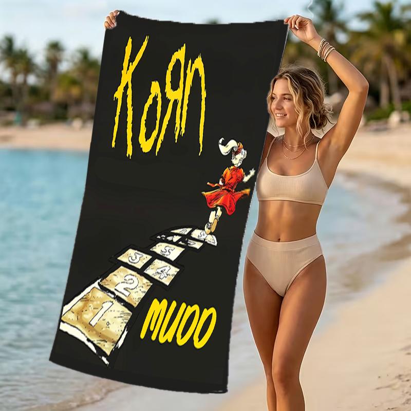 Customizable personalized beach towels Korn rock band themed designs.Suitable for the beach, yoga, sports;ideal as beach accessories