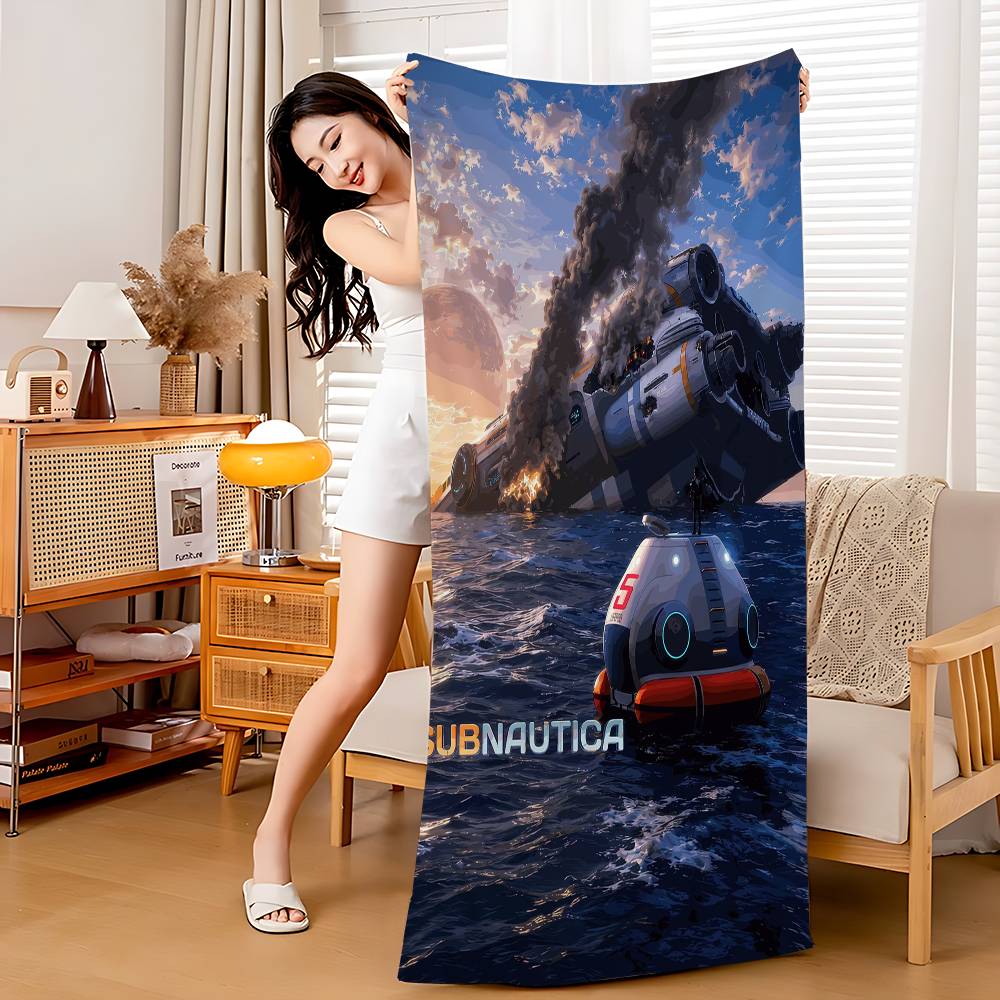 S-Subnauticas Game Cover Microfiber Beach Towel Absorbent Quick dry Soft Yoga Swimming Resort Mountain Climbing Towel