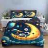 Astronaut Stargazing Cute Moon Set Exquisite Three-Piece Bedding Set Gift For Kids And Adults