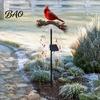 Outdoor Decorative Red Bird Stakes Solar Garden Stake Light, Waterproof Landscape Lamp with Warm Glow, Powered Lights Metal Yard Decor for Pathway
