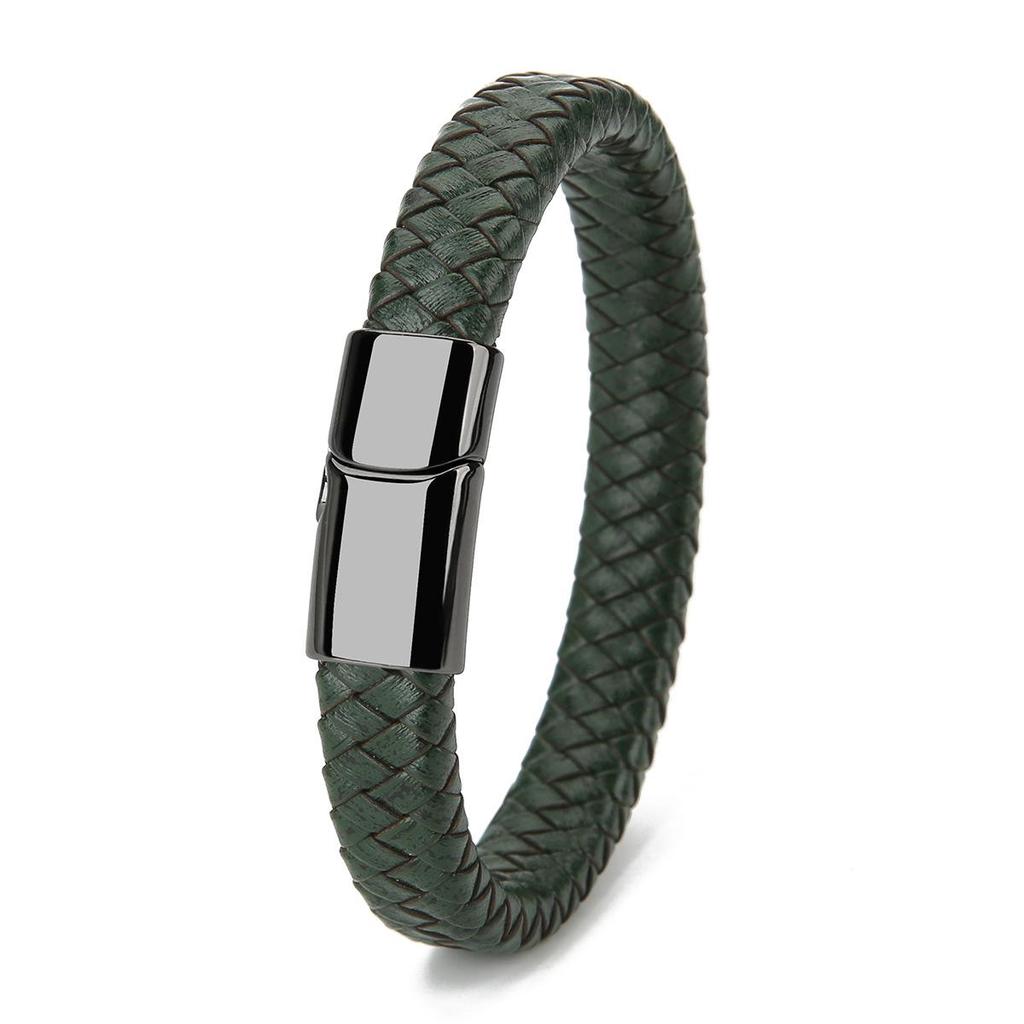 Herren Retro Geflochtenes Lederarmband mit Magnetschnalle