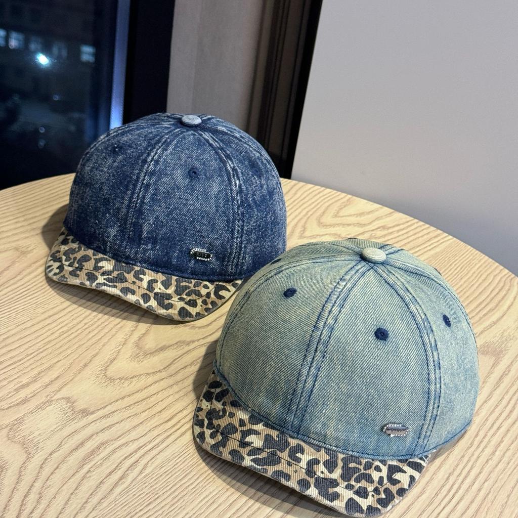 Korean Style Retro Short Brim Hat for Men and Women Denim Old Soft Top Japanese Color Matching Small Brim Workwear Short Brim Peaked Hat Trendy