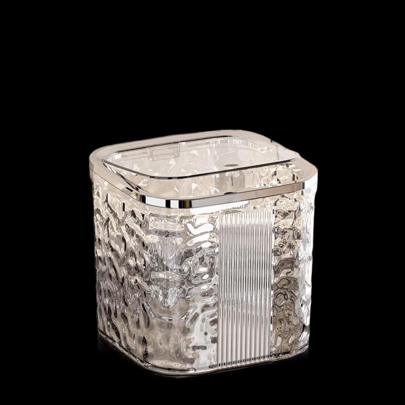 MDNG Transparent Desktop Trash Can with Lid