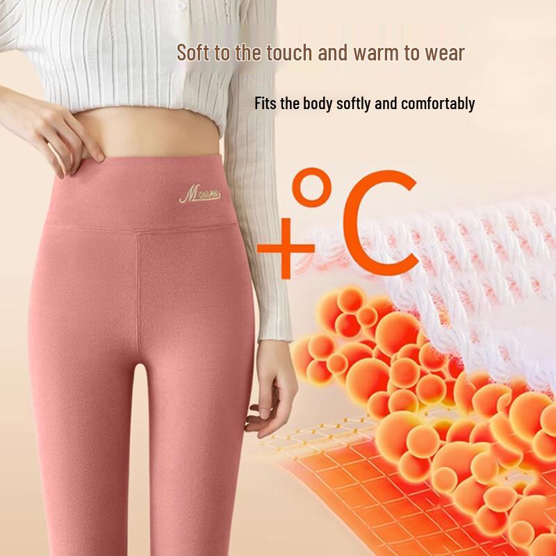 Langsha Women's De-Velvet High-Waist Thermal Leggings