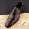 Men Fashion Handmade Dress Shoes Luxury Leather Oxford Shoes Daily Wear Men's Business Casual Office Shoes Coffee Black