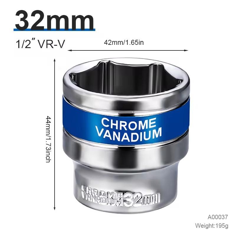 8-32mm 1/2" Drive Deep Impact Socket Set Drive Metric Wrench Socket Deep Impact Socket Pneumatic Wrench Head Tire Removal Tools