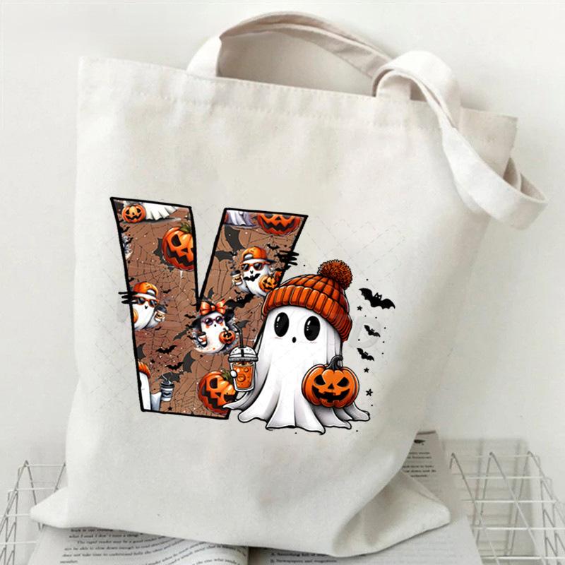 26 Letters Personalized Printing Trend Handbag Commuter Shoulder Bag Canvas Bag