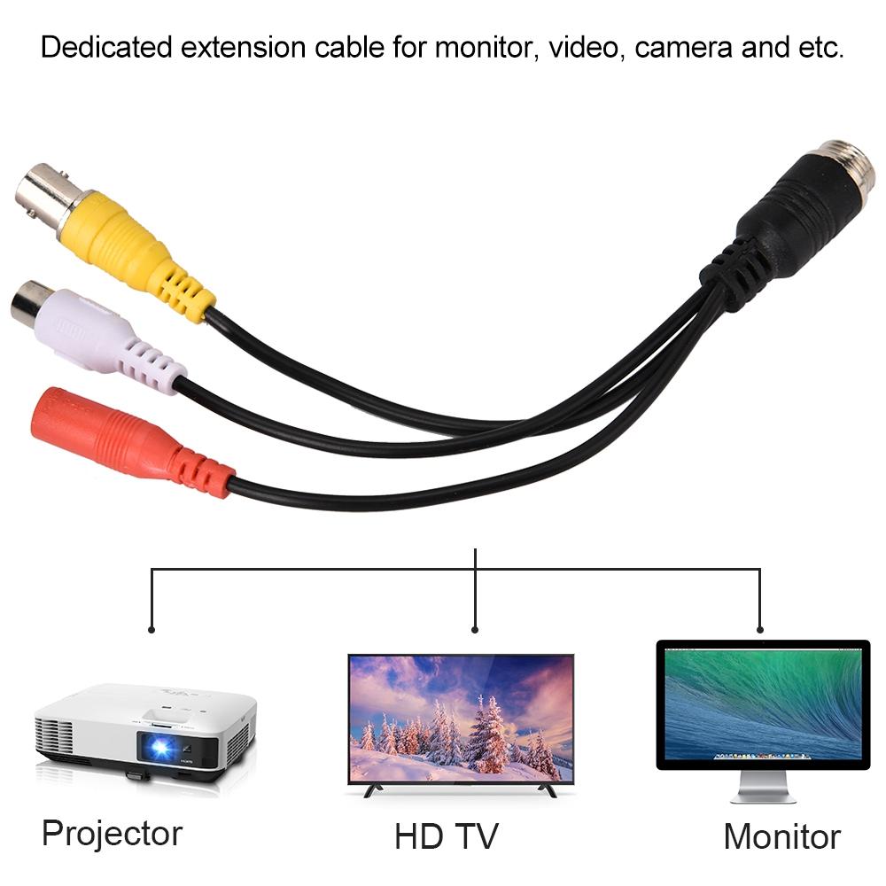 Car Video Recorder Extension Cable Air Head Male to BNC AV DC Female Monitor Adapter