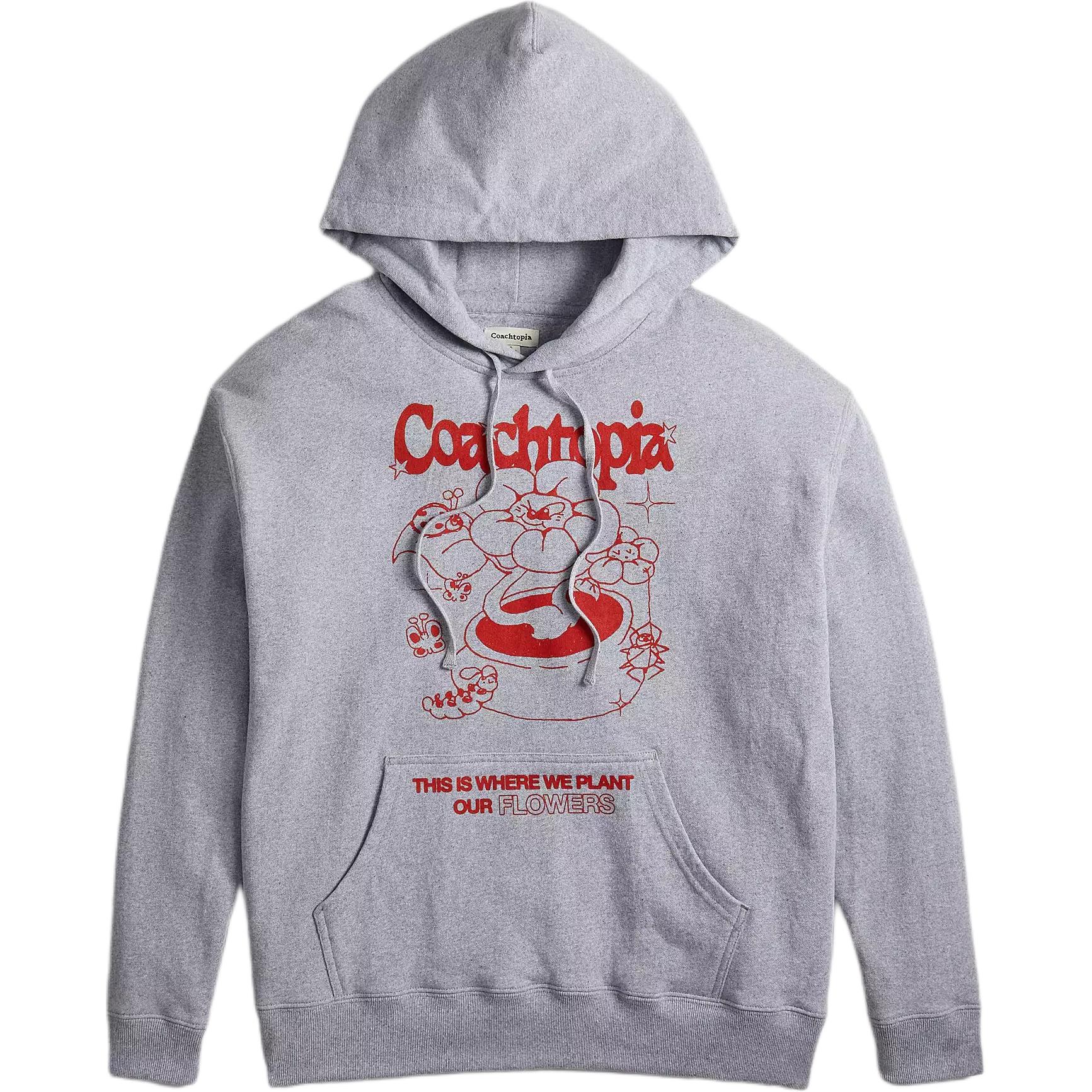 Coach Толстовка с капюшоном с цветочным принтом с длинным рукавом унисекс серая CP881-GRM XXS 29338₽