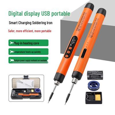 Portable Wireless USB Charging Digital Display Soldering Iron Set for Household Repairs