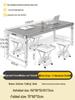 Adjustable Height Aluminum Folding Picnic Table & Chairs Set for Outdoor Camping & BBQ