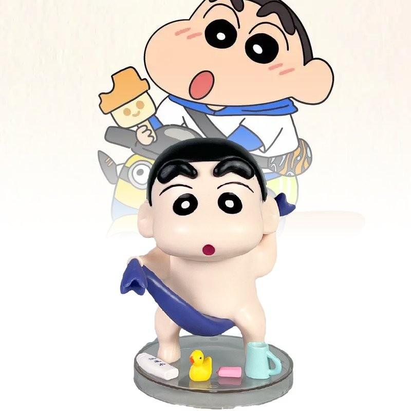 Adorable Crayon Shin-chan Pvc Figure Bathroom Theme Collectible Doll 13cm Height
