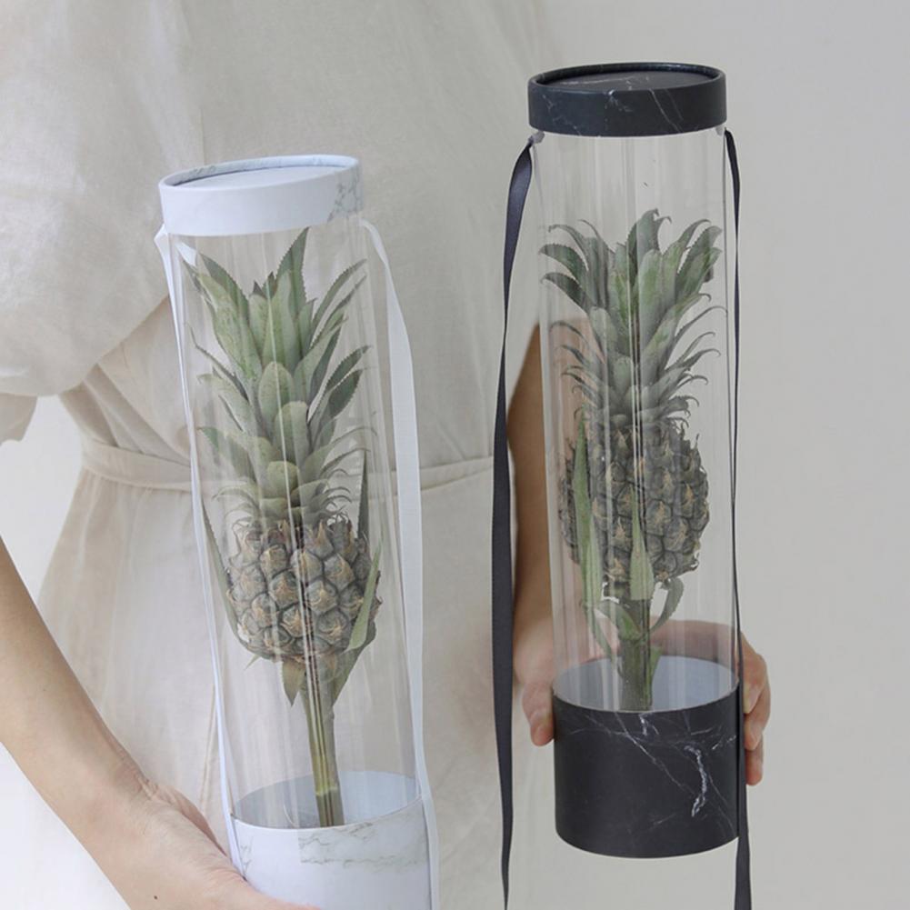 Flower Gift Box Silk Handle Transparent PVC Exquisite Flower Display Box Party Wedding Rose Party Gift Box Packaging Box Handbag