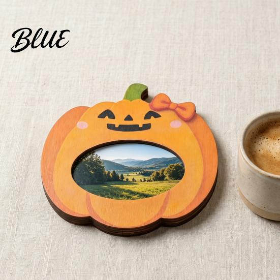 Flexible Halloween Tabletop Frame Wooden Photo Frame Pumpkin/Ghost Picture for Wall Solid Wood Holiday Hanging or Desktop Display Personalized Home