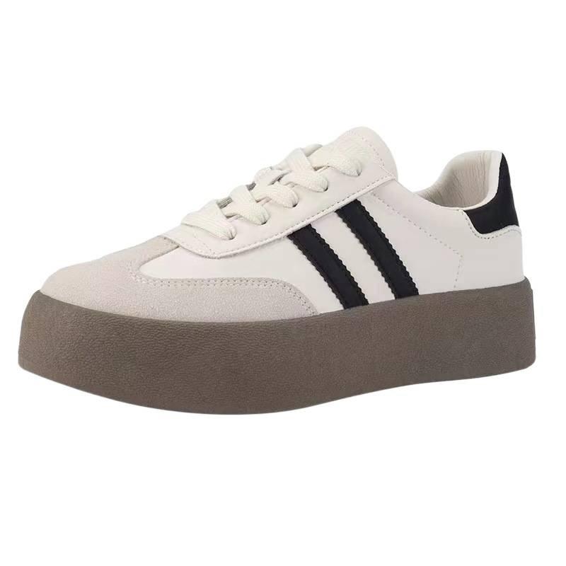 Little White Shoes Women's Platform 2025 Spring and Autumn New Forrest Gump Training Shoes Versatile Casual Board Shoes Muffin Lace-up Single Shoes