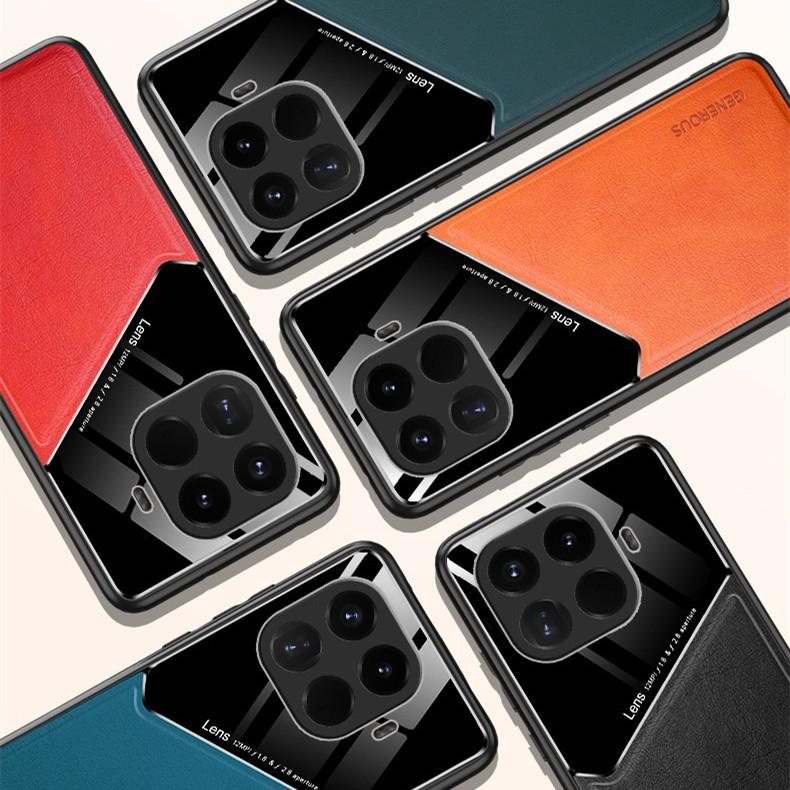 Leather Texture Phone Case For Xiaomi 17T 15T Pro Mi 17 Mi 15 5G Cover With Magnetic Suction Holder Coque Fundas Capa