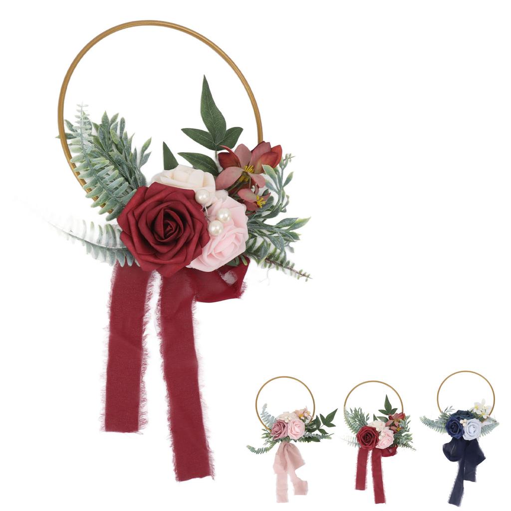 Artificial Succulents Wreath Iron Foam Greenery Wreath Portable Bridal Wreath for Wedding Celebratio