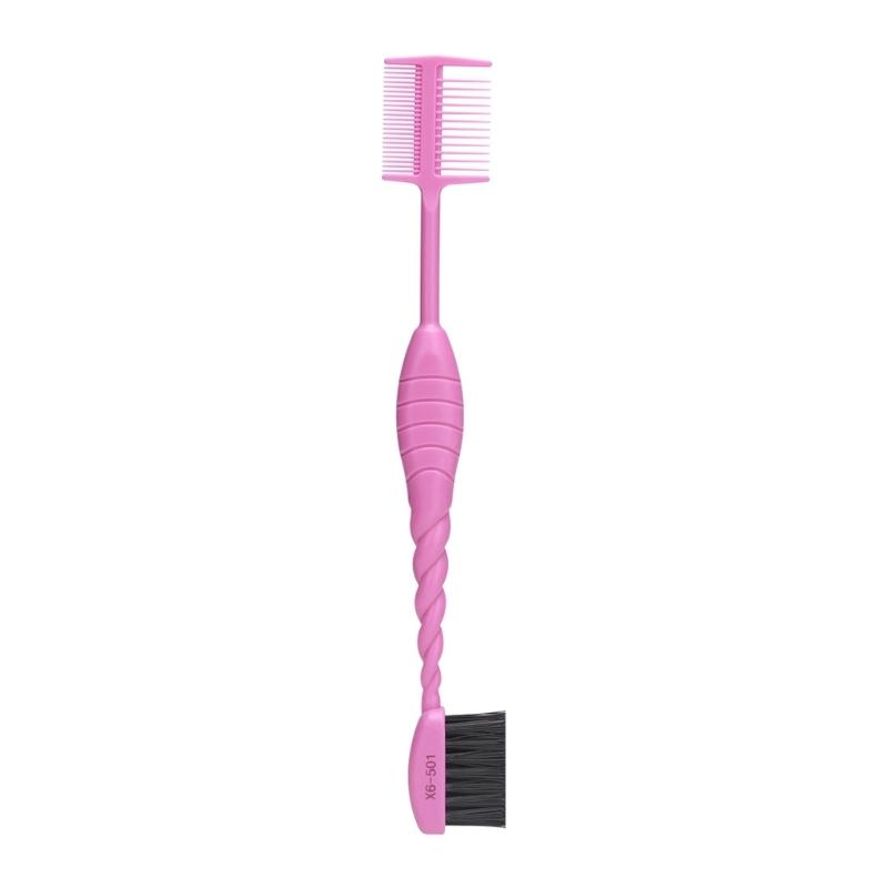 

2 In 1 Styling Comb Pointed Edge And Dense Bristles Hair Brush Hair Grooming Essential Gentle On Scalp рожевий червоний колір