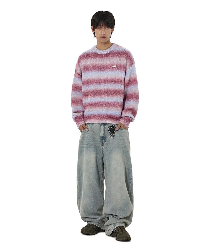 OHY Hairy Gradient Striped Knit – Red