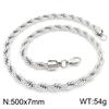 Spot Multi-Size Stainless Steel Twisted Rope Chain Necklace for Couples - Unisex Titanium Steel Design