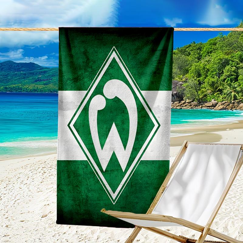 Green Bremen Emblem Beach Towel - Soft, Absorbent Microfiber, Lightweight, Ideal for The Beach, Parties, Travel, Camping fan gifts