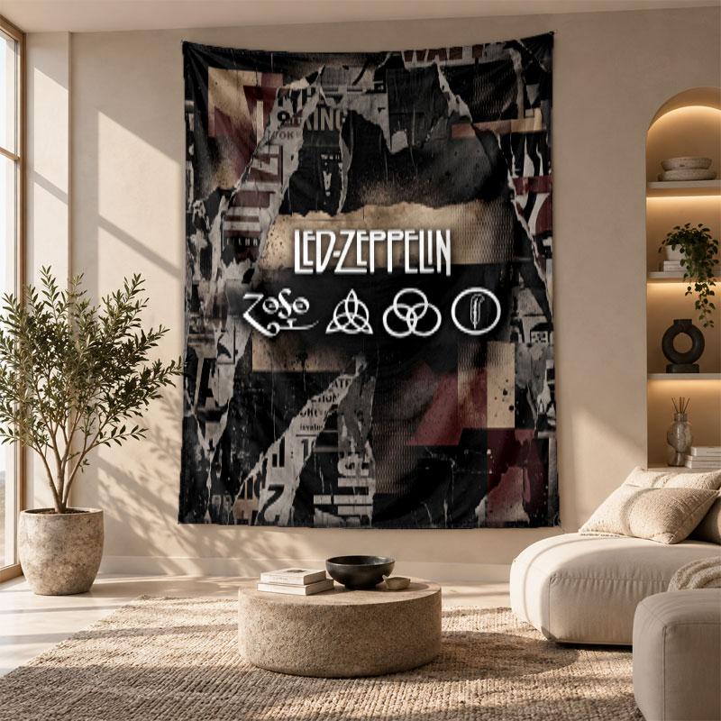 Decorative Tapestry,Led Zeppelin Printed Wall Art, Lightweight Wall Hanging For Bedroom Background
