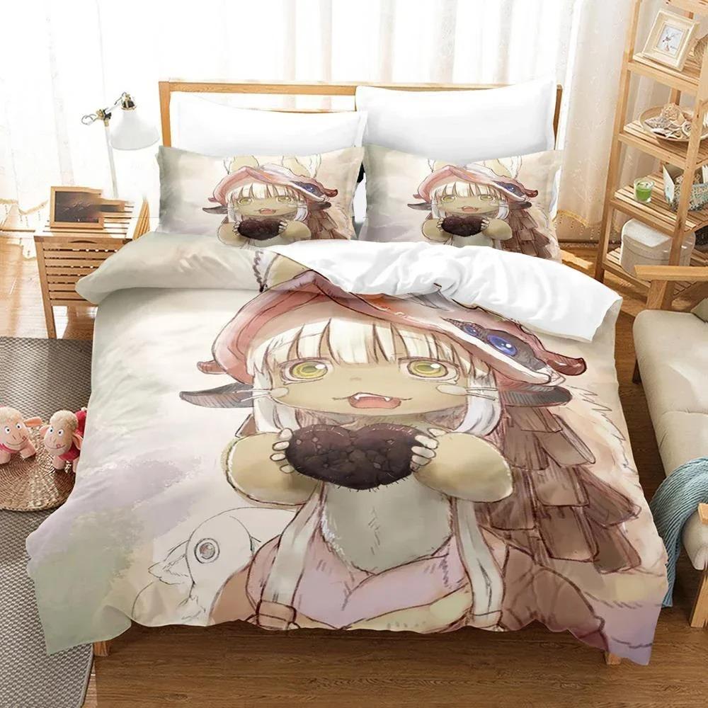 3D Printed Made in Abyss Bedding Set Pillowcase Anime Duvet Cover Double Twin Full Queen King Adult Kids Bedclothes Quilt Cover