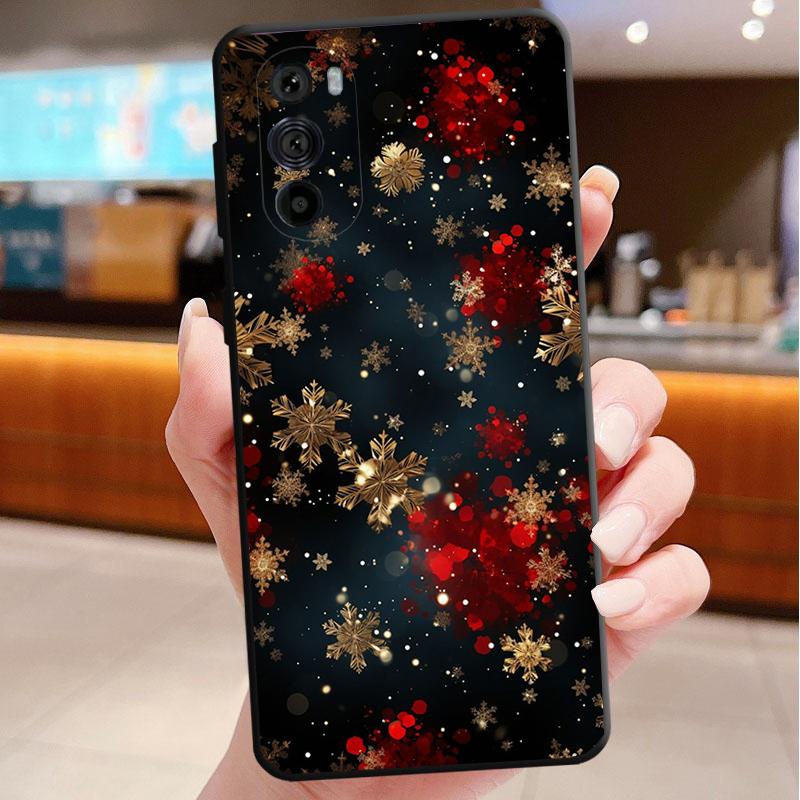 Phone Case For Motorola Edge 50 40 Pro 60 50 40 30 Ultra Neo Fusion Moto G Play G Stylus G Power G Winter Christmas Snowflake